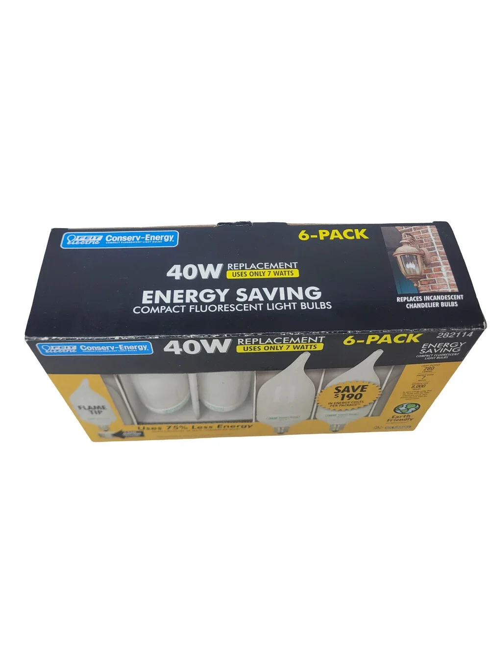 Feit Electric Flame Tip 28214  Replacement Smart Bulb Soft White 40 Watt  6 PACK
